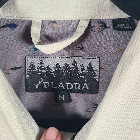 NWT PLADRA Men's Long Sleeve Twill Button Up Work Shirt Khaki Sz M - Picture 3 of 7